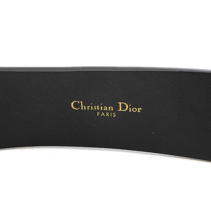 CHRISTIAN DIOR Dior CD Buckle Belt Leather Black Gold Hardware