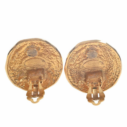 CHANEL Cocomark round earrings gold ladies