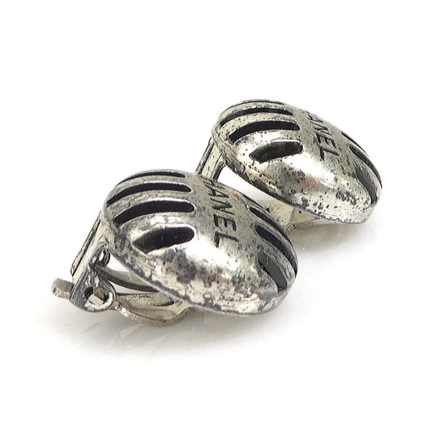 CHANEL earrings metal silver ladies