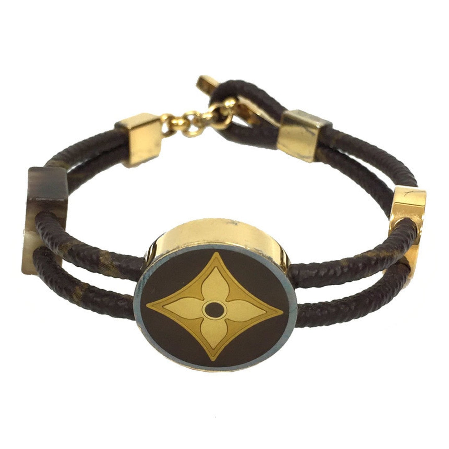 Louis Vuitton bracelet brasserie fleur M65441 brown x gold M size