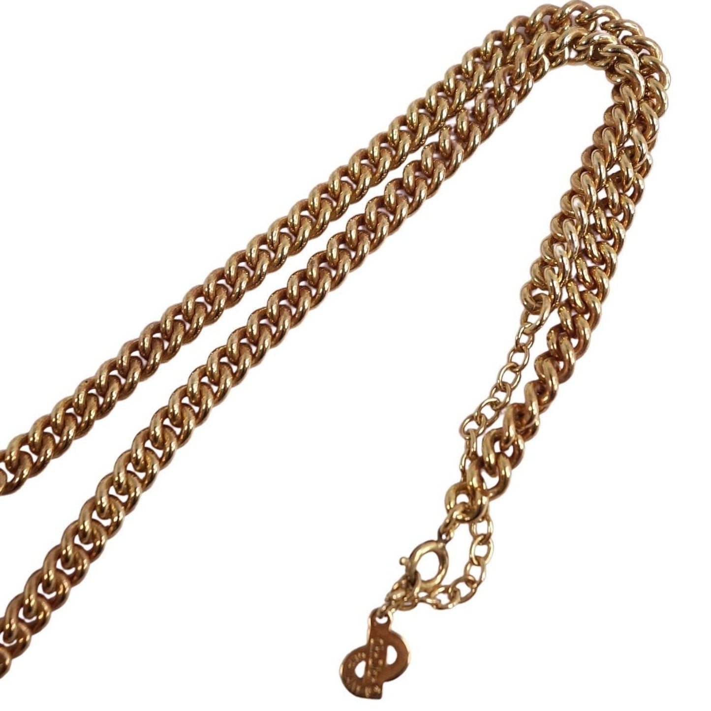 CHRISTIAN DIOR Necklace Choker Rhinestone Women's Gold