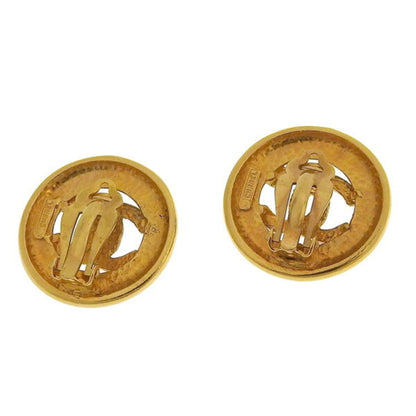 CHANEL Cocomark round earrings gold ladies