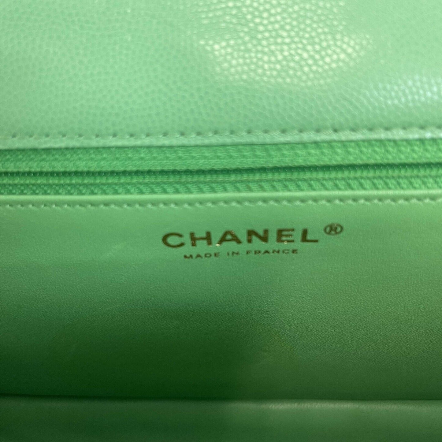 CHANEL - 2021 CC Medium Diamond Caviar Leather Mint Green Sweet Single Flap