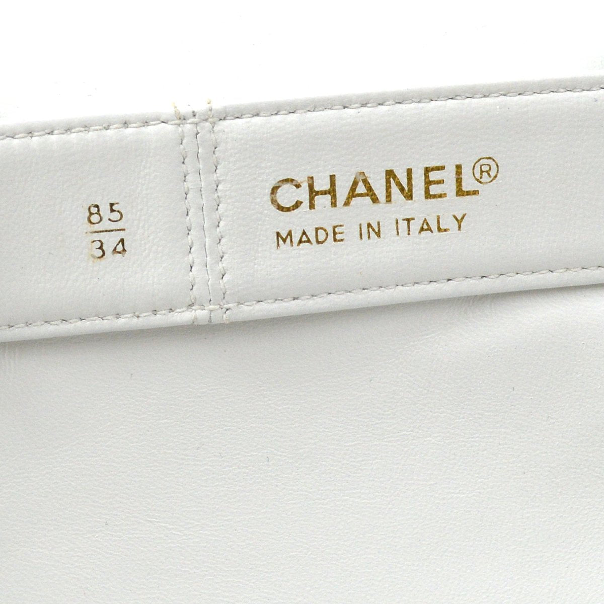 CHANEL 1991-1994 White Lambskin Triple CCs Belt Bag #85 37247