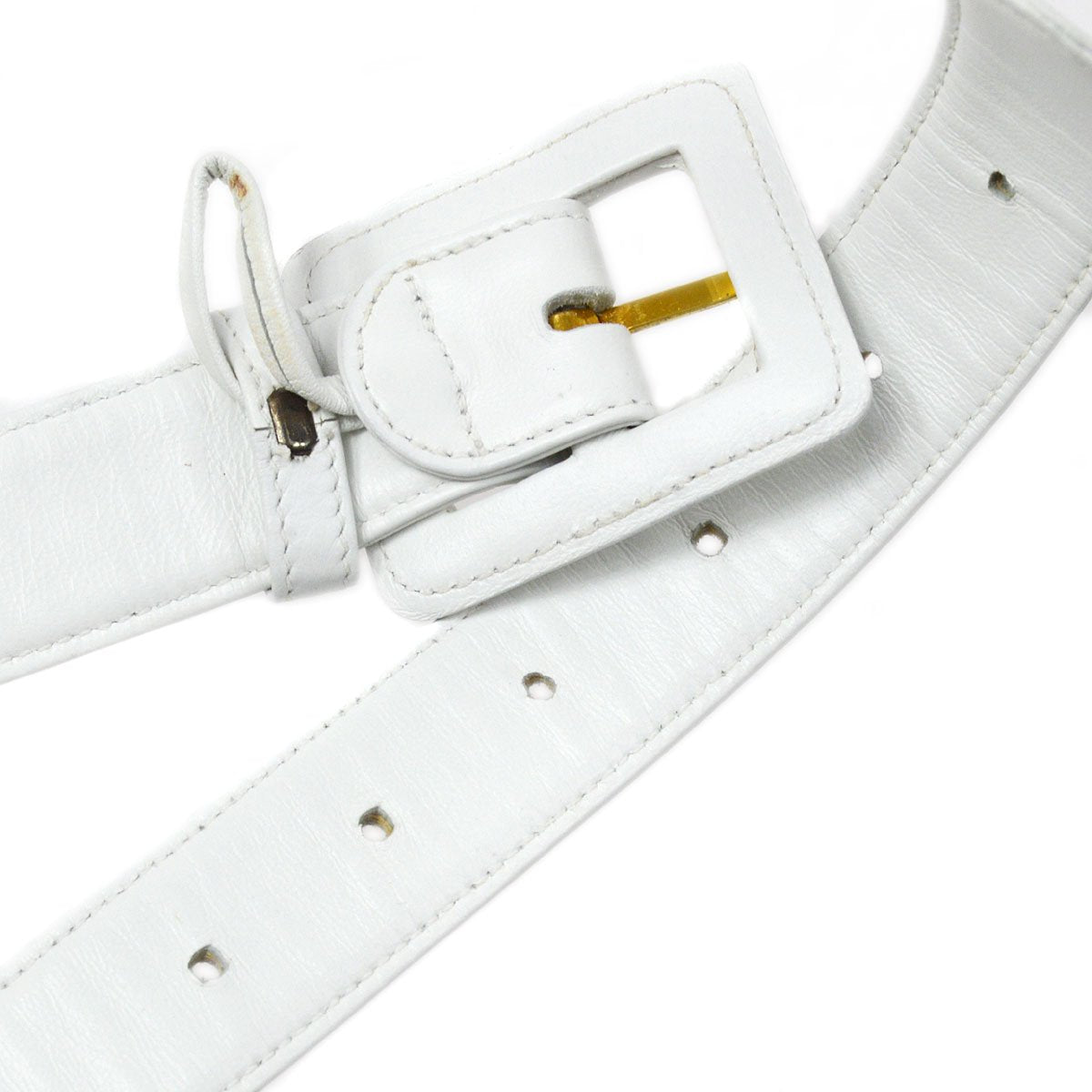 CHANEL 1991-1994 White Lambskin Triple CCs Belt Bag #85 37247