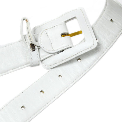 CHANEL 1991-1994 White Lambskin Triple CCs Belt Bag #85 37247