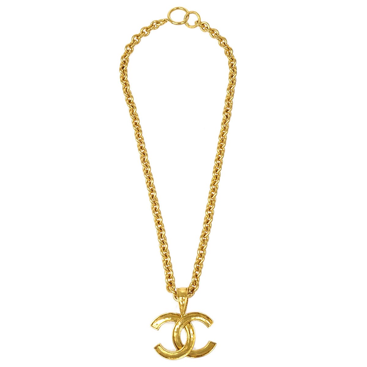 CHANEL 1994 Gold Chain Pendant Necklace 40305