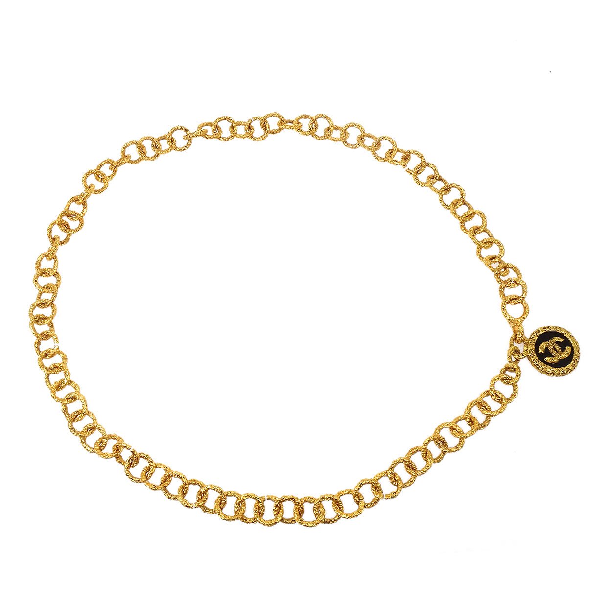 CHANEL 1993 Medallion Chain Belt Charm Gold 40536