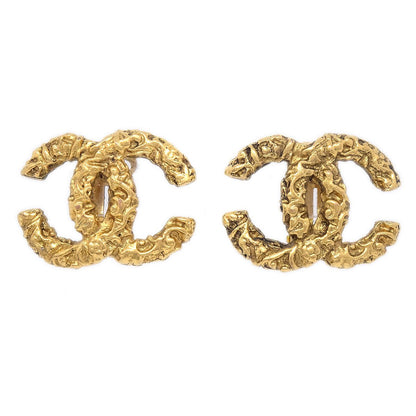 CHANEL 1993 Florentine CC Earrings Medium 40680