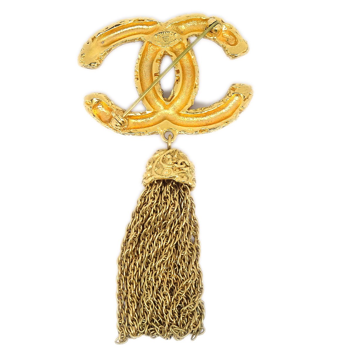 CHANEL★ Fringe Brooch Gold-Plated 93A 41048