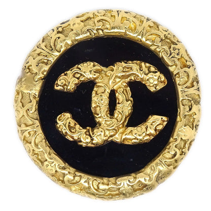 CHANEL 1993 Black Stone Brooch 41100