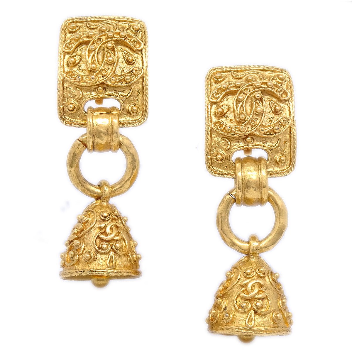 CHANEL 1994 Bell Dangle Earrings 60001