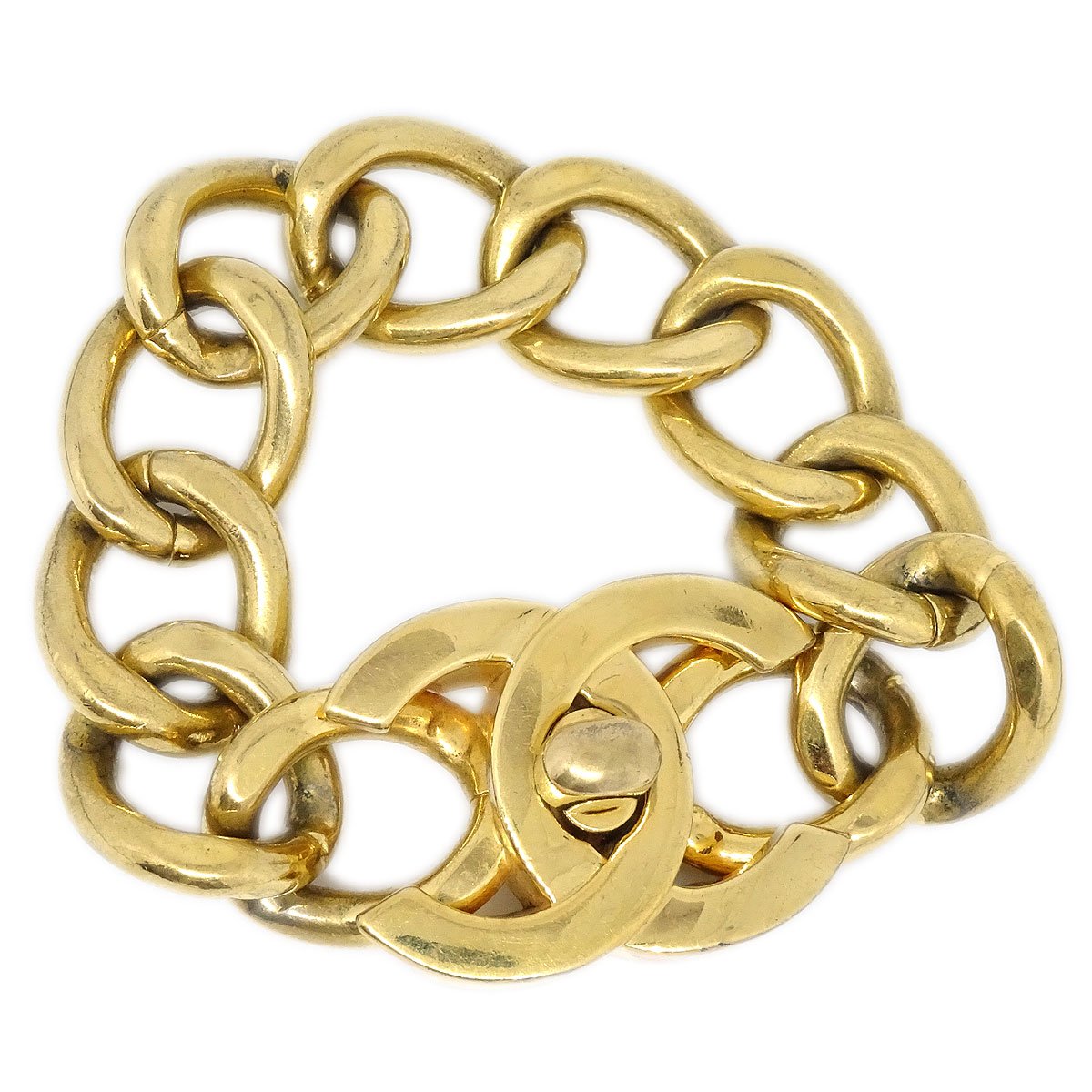 CHANEL 1995 Gold CC Turnlock Bracelet 70292