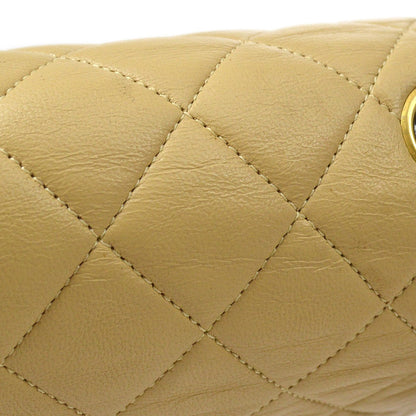 CHANEL 1989-1991 Turnlock Full Flap Small Beige Lambskin 60396