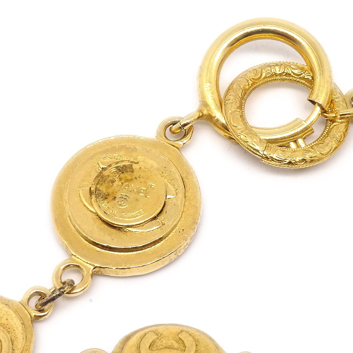 CHANEL Medallion Gold Pendant Necklace 60517