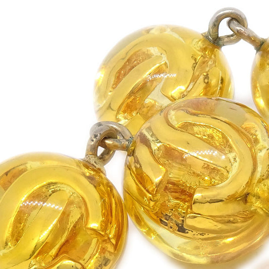 CHANEL 1990 Clear Ball Earrings Clip-On 90563