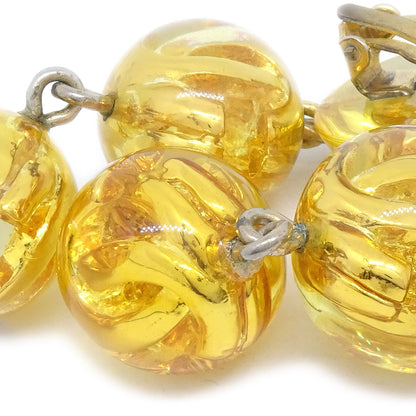 CHANEL 1990 Clear Ball Earrings Clip-On 90563