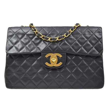 CHANEL 1991-1994 Classic Flap Maxi Black Lambskin 80489