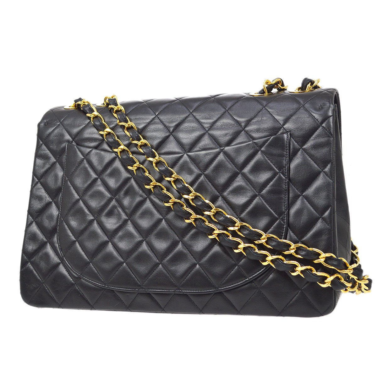 CHANEL 1991-1994 Classic Flap Maxi Black Lambskin 80784