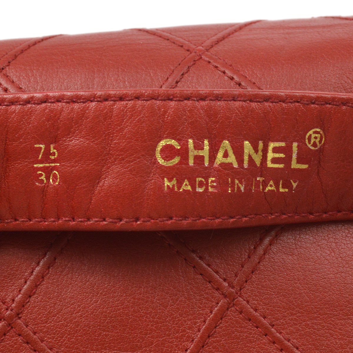 CHANEL★ 1980's Red Lambskin Cosmoline Belt Bag #75 AK31381c