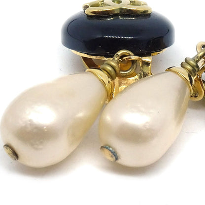 CHANEL Teardrop Pearl CC Dangle Earrings 81227