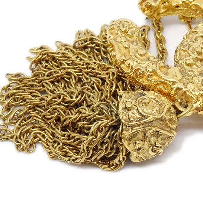 CHANEL 1993 CC Logos Fringe Brooch Gold 93A 81314