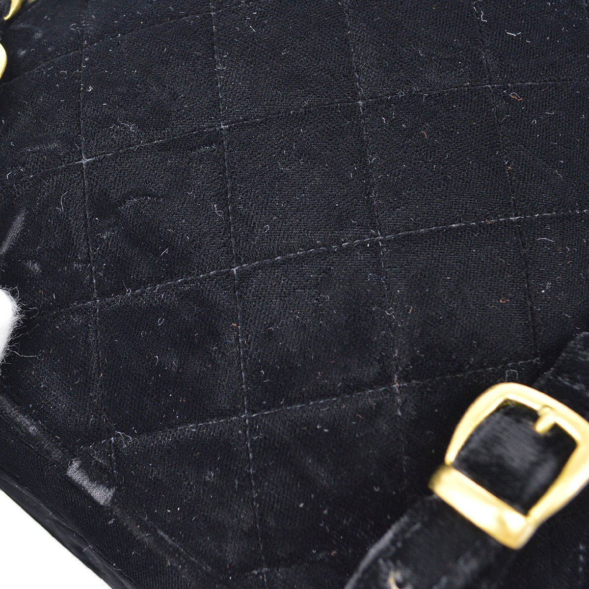 CHANEL * 1990s Black Velvet DUMA Backpack Medium 70879