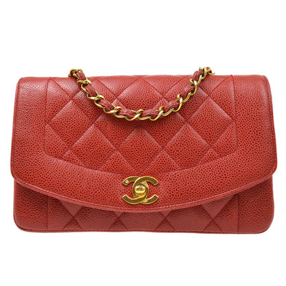 CHANEL 1991-1994 Red Caviar Diana Small 91859