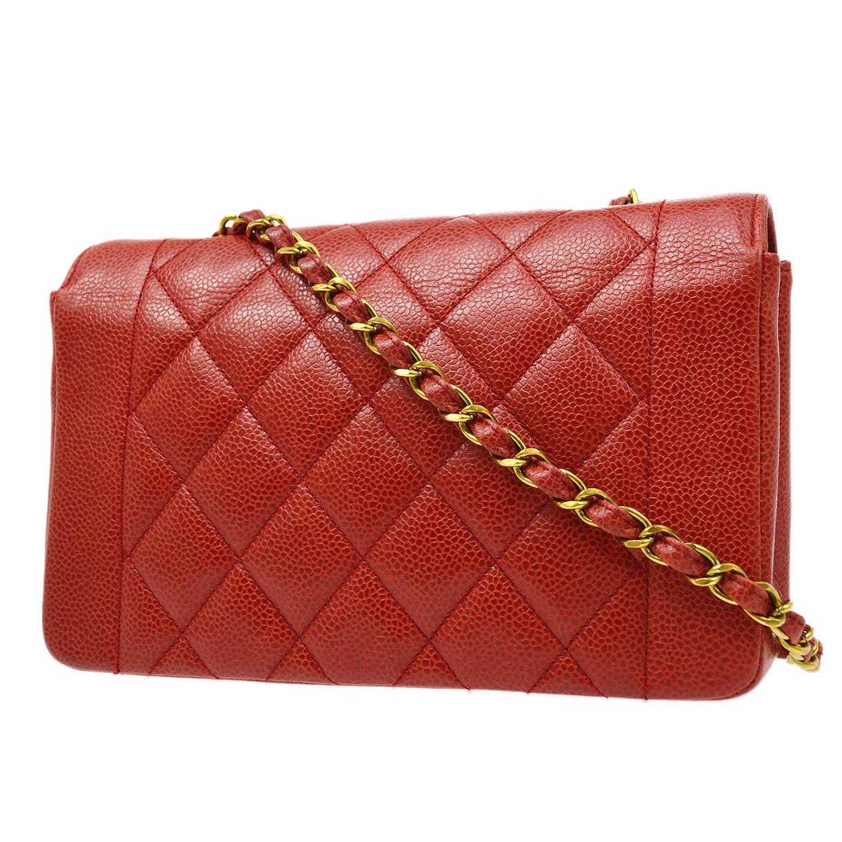 CHANEL 1991-1994 Red Caviar Diana Small 91859