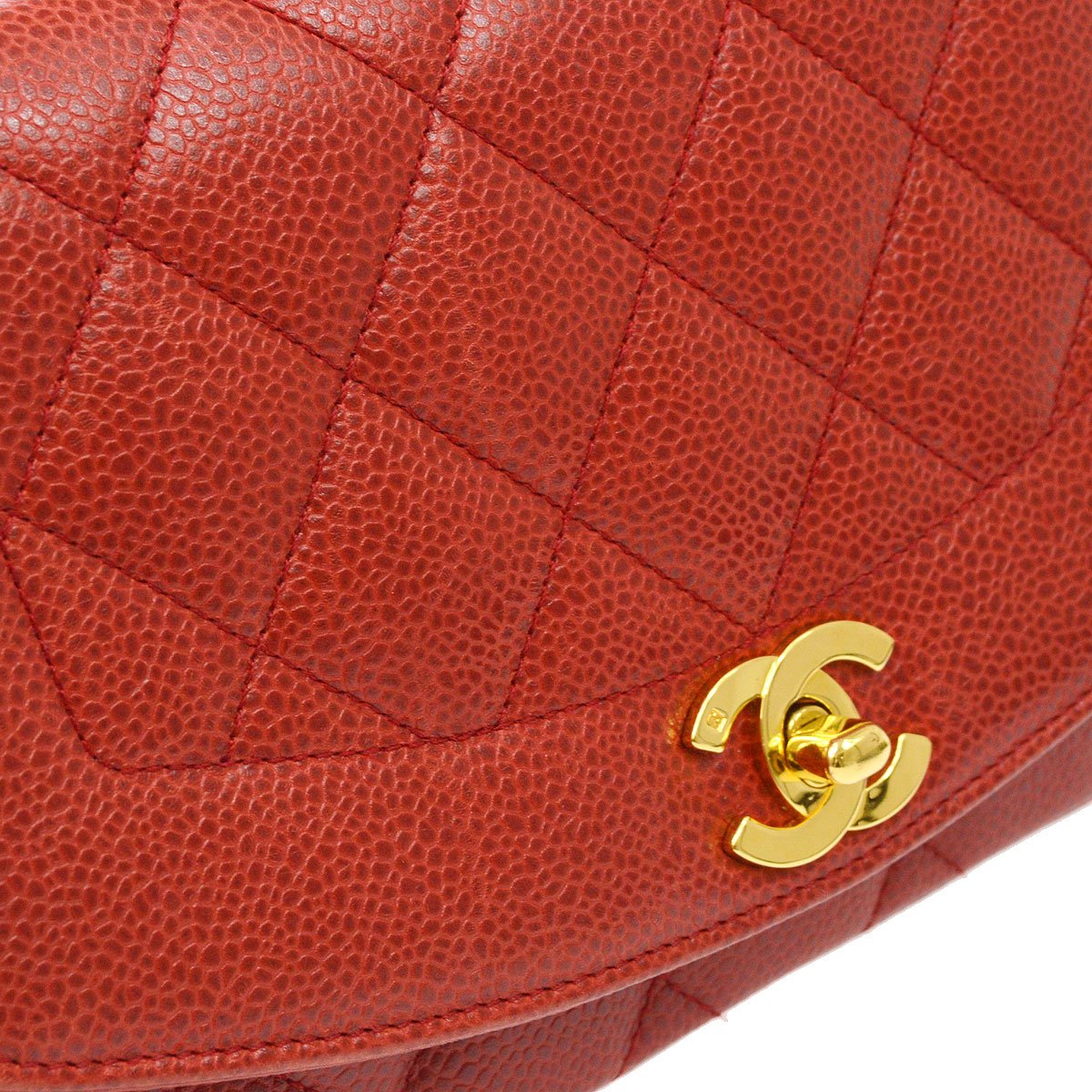 CHANEL 1991-1994 Red Caviar Diana Small 91859