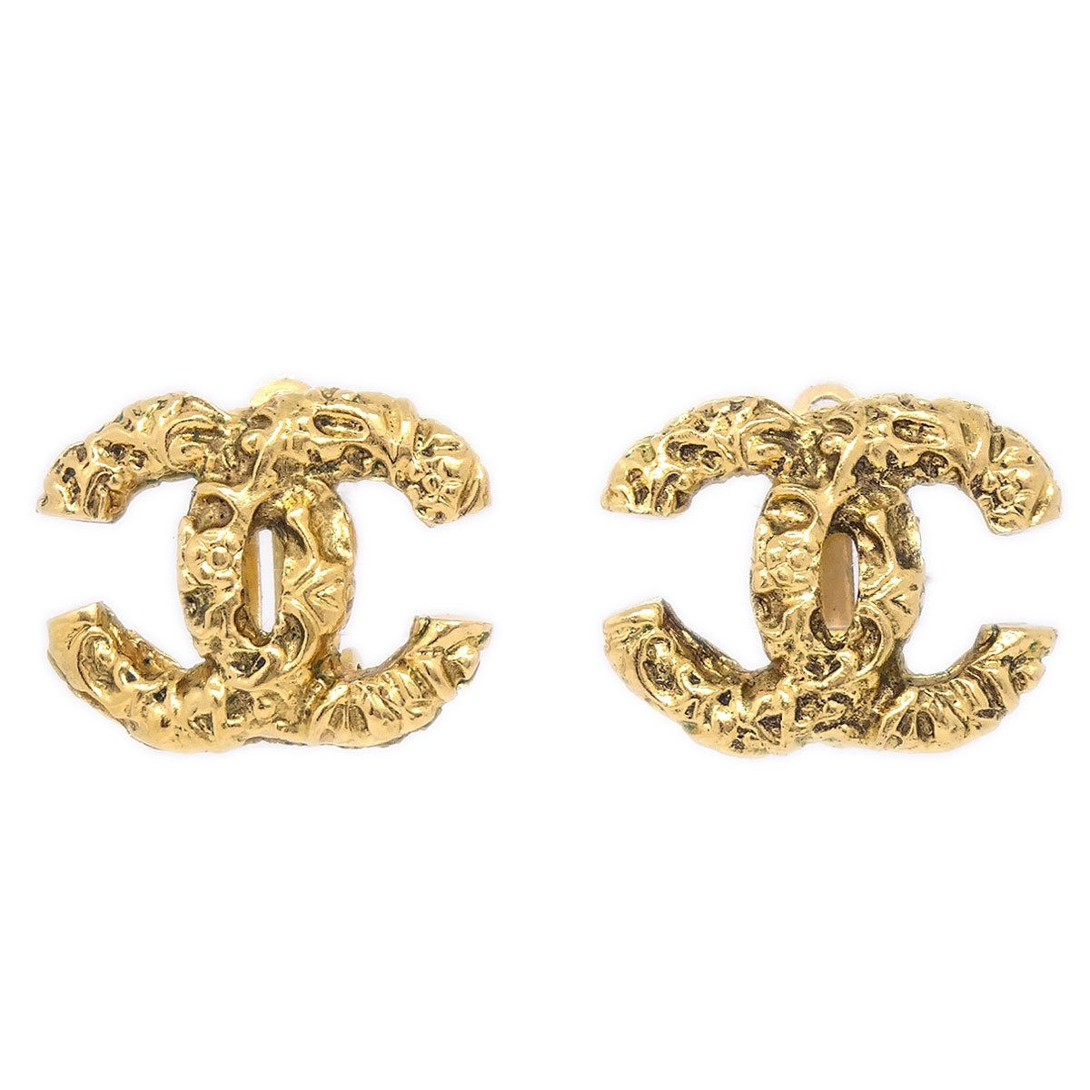 CHANEL 1993 Florentine CC Earrings Small 61362