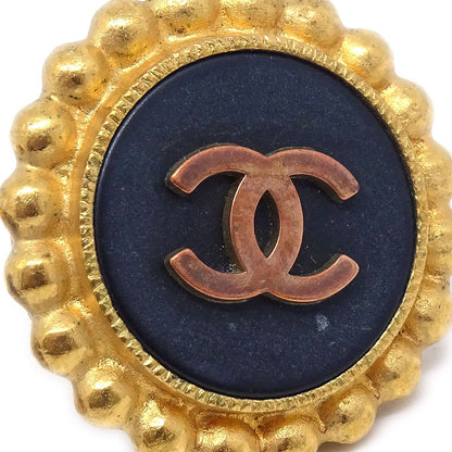 CHANEL 1993 Button Earrings Gold Clip-On AK38487k