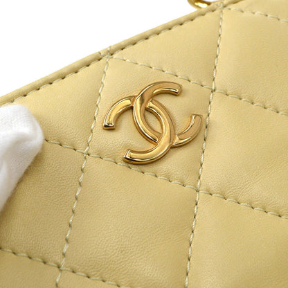 CHANEL * 2004-2005 Beige Lambskin Quilted Handbag 61720