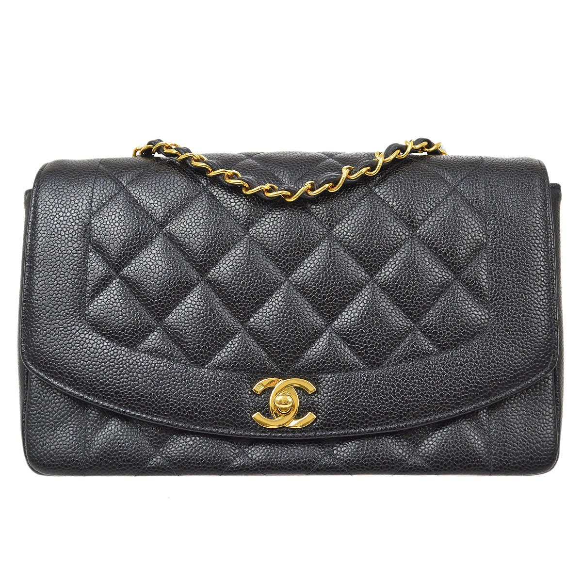 CHANEL  Black Caviar Diana Medium 92117