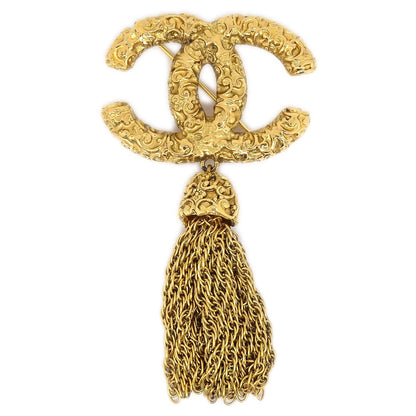 CHANEL Fringe Brooch Gold 93A 61407