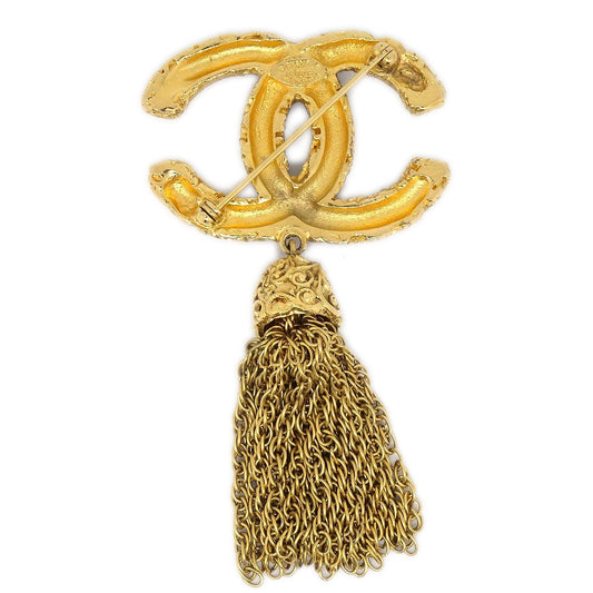 CHANEL Fringe Brooch Gold 93A 61407