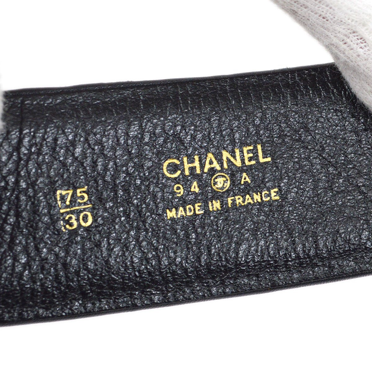 CHANEL 1994 Black Lambskin Quilted Belt Bag with Medallion Chain #75 82787