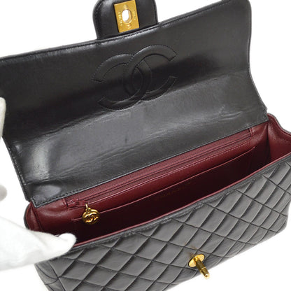 CHANEL 1991-1994 Classic Single Flap Handbags Set Black Lambskin 82337