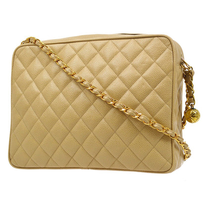 CHANEL  Beige Caviar Pocket Camera Bag Large 92578