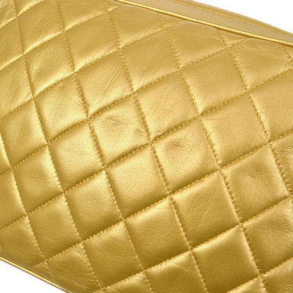 CHANEL 1991-1994 Gold Lambskin Quilted Pocket Camera Bag