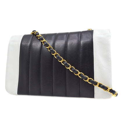 CHANEL 1991-1994 Vertical Border Flap Small Navy Lambskin 60891