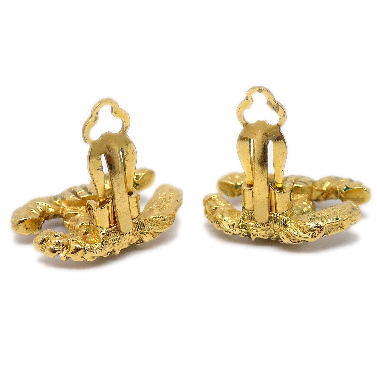 CHANEL★ 1993 CC Logos Earrings Clip-On Gold Small 21183