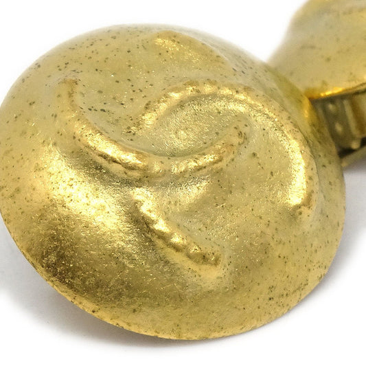 CHANEL 1995 Button Earrings Gold Clip-On AK38278b