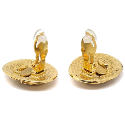 CHANEL 1994 Oval Earrings Gold Small AK38375d