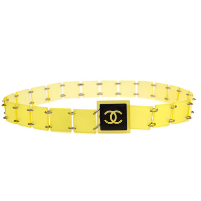 CHANEL 2000 Plastic Chain Belt Yellow 00480