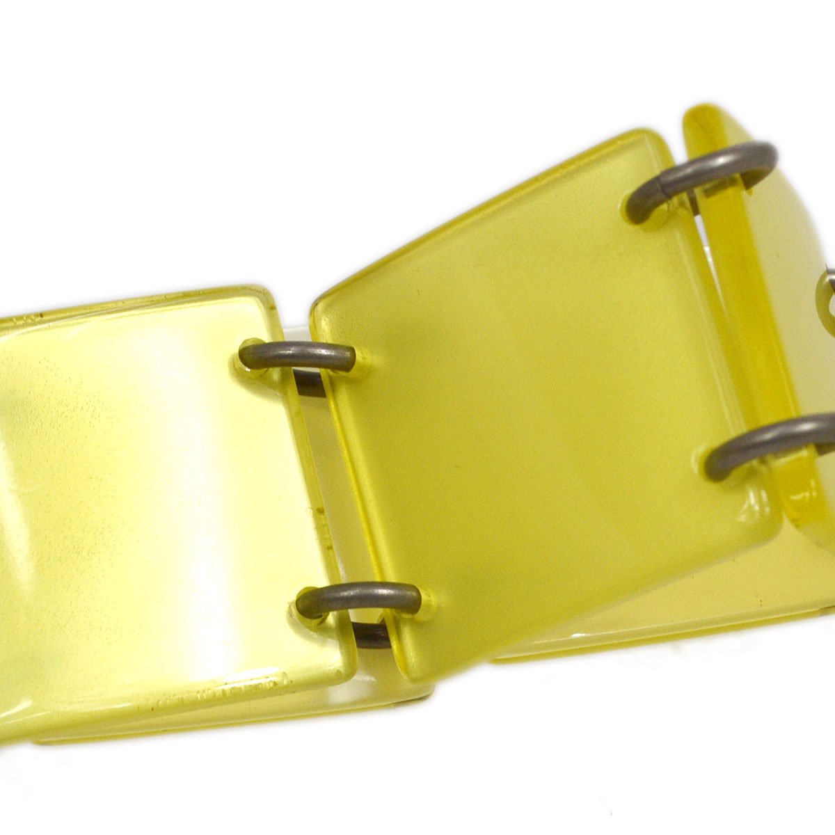 CHANEL 2000 Plastic Chain Belt Yellow 00480