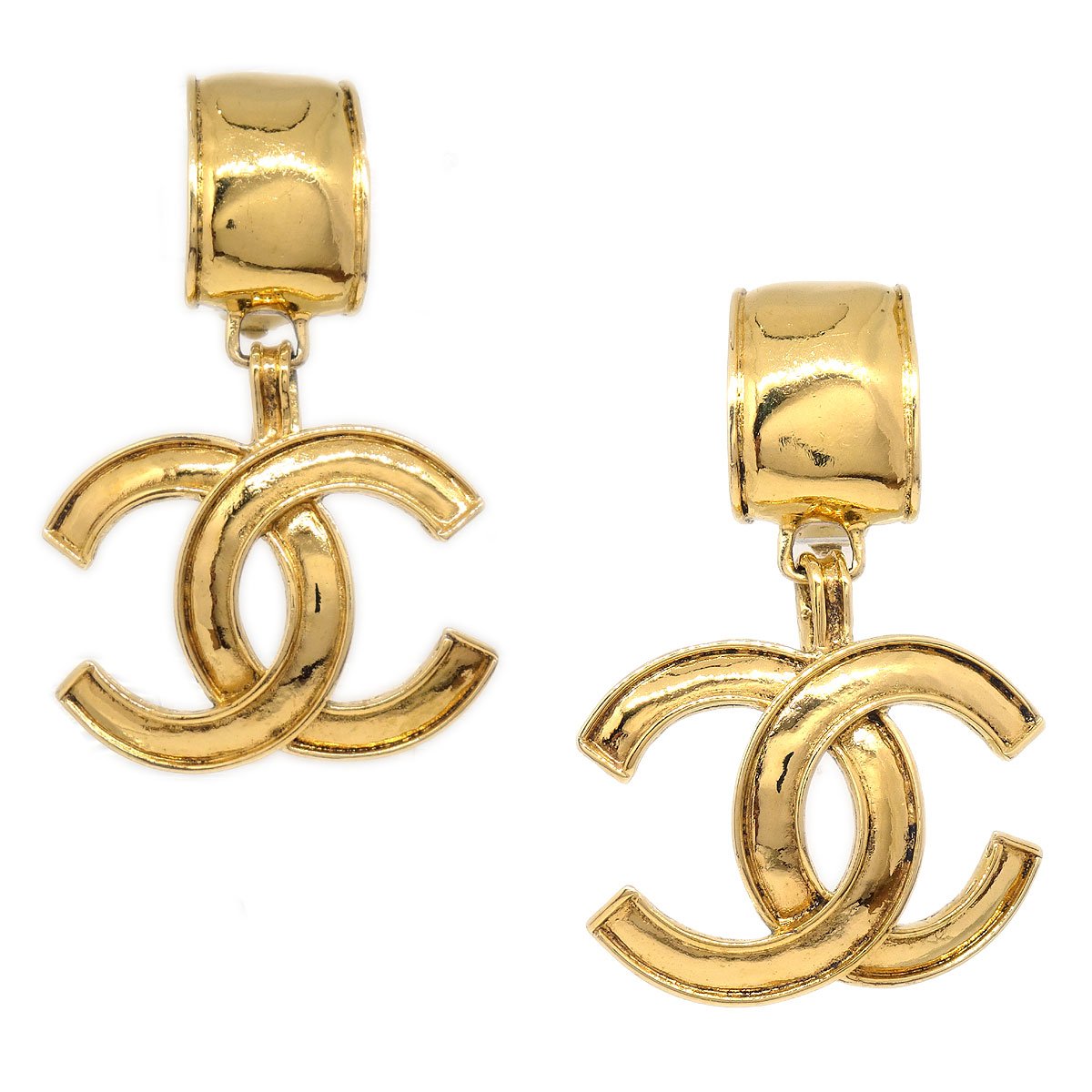 CHANEL 1994 CC Dangle Earrings Small 12098