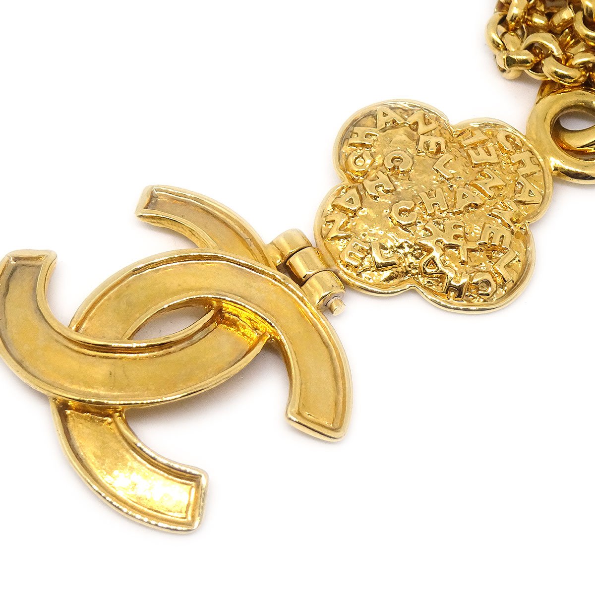 CHANEL CC Logos Gold Pendant Necklace 95A 42493