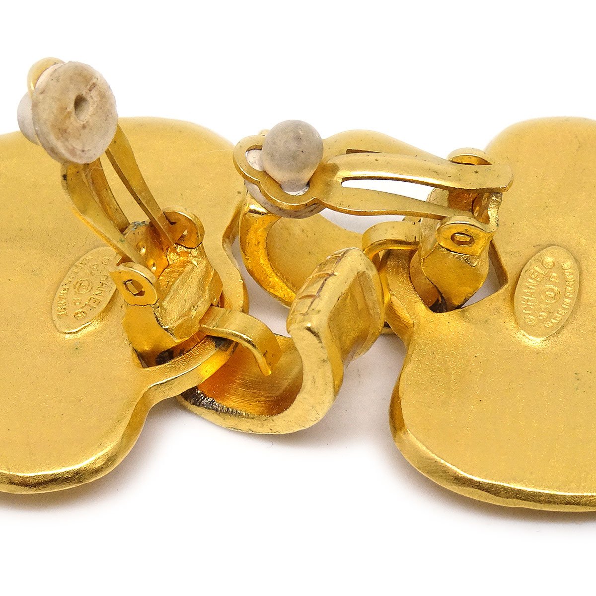 CHANEL 1995 Heart CC Earrings 42496