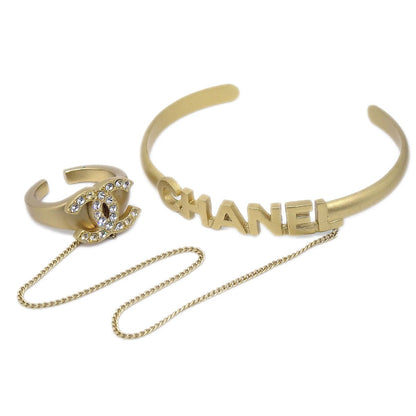 CHANEL 2001 Logo Bangle Cristal CC Ring Set #6 51011